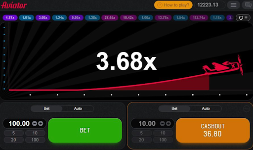 Aviator game interface